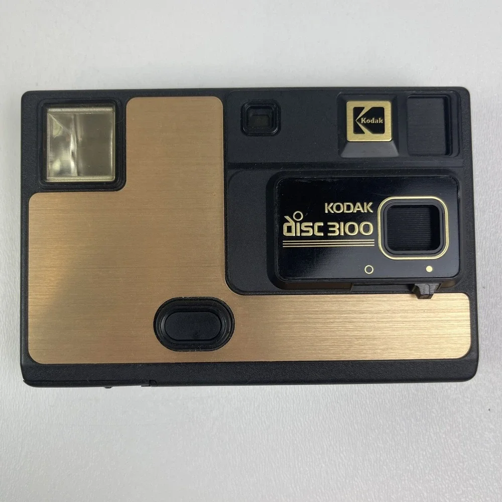 1980s Kodak Disc 3100 Gold and Black Disc Camera Made‎ In USA Vintage Untested